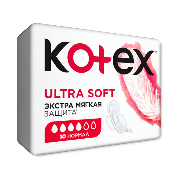 Изображение товара Прокладки Kotex Ultra Soft нормал 10шт Прокладки Kotex Ultra Soft нормал 10шт фотография