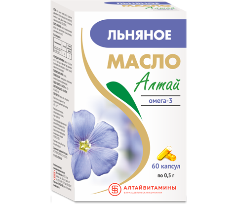 Изображение товара Масло льняное Алтай омега-3, 60 капсул Масло льняное Алтай омега-3, 60 капсул фотография