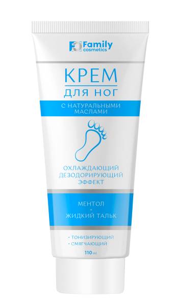 Изображение товара Крем для ног с жидким тальком и ментолом Фэмили Косметик 110мл Крем для ног с жидким тальком и ментолом Фэмили Косметик 110мл фотография