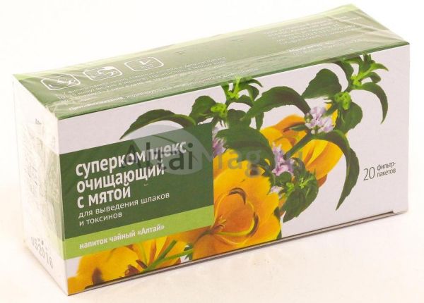 Изображение товара Напиток чайный «Суперкомплекс очищающий с мятой. Для выведения шлаков и токсинов» Напиток чайный «Суперкомплекс очищающий с мятой. Для выведения шлаков и токсинов» фотография